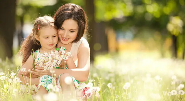 Parent and child in the park
